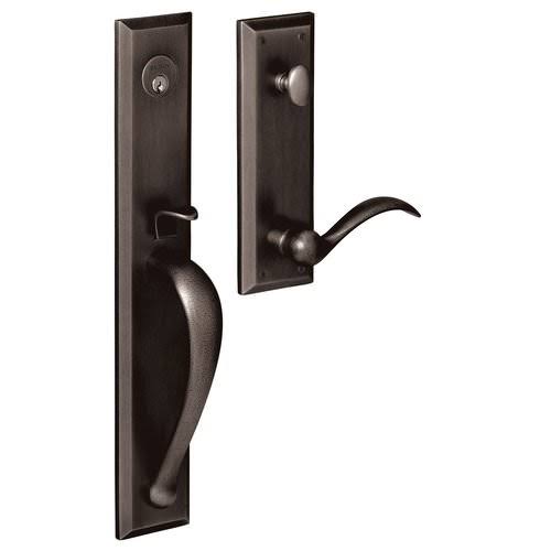 Satin Chrome Left Hand Single Cylinder Mortise Entry Handleset with Lever N642488