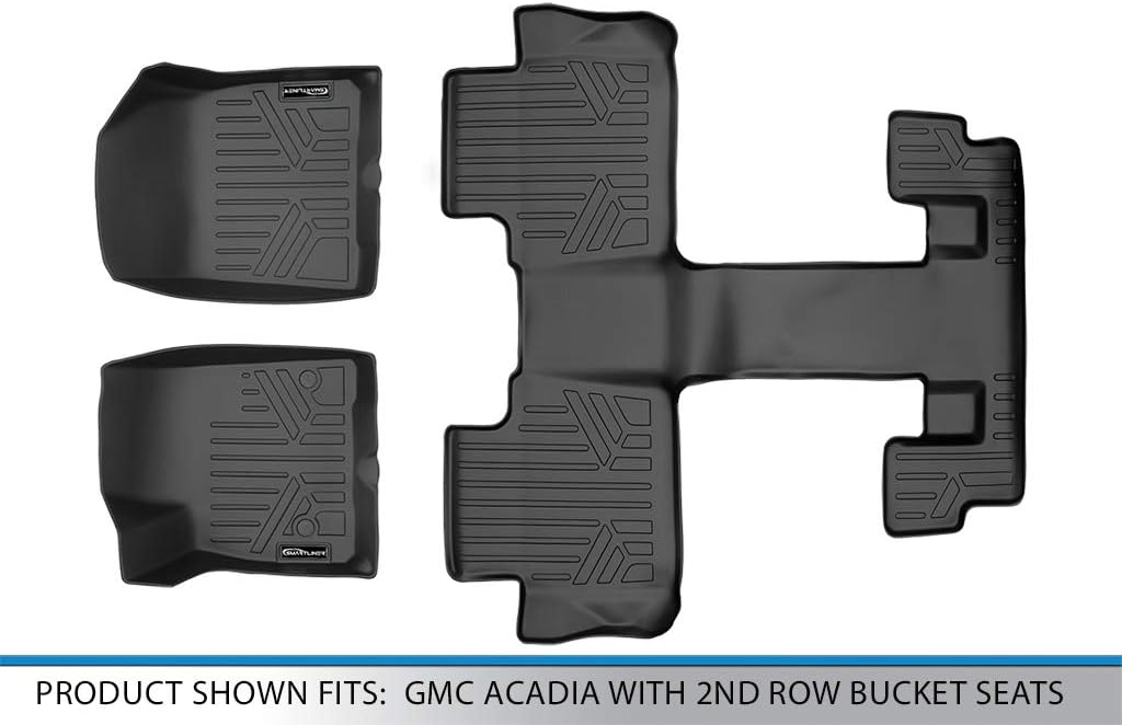 Custom Fit Floor Mats 3 Row Liner Set Black B66092
