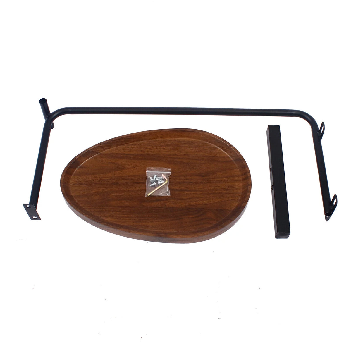 C-shaped Coffee Laptop Table Metal Walnut Wood D5258