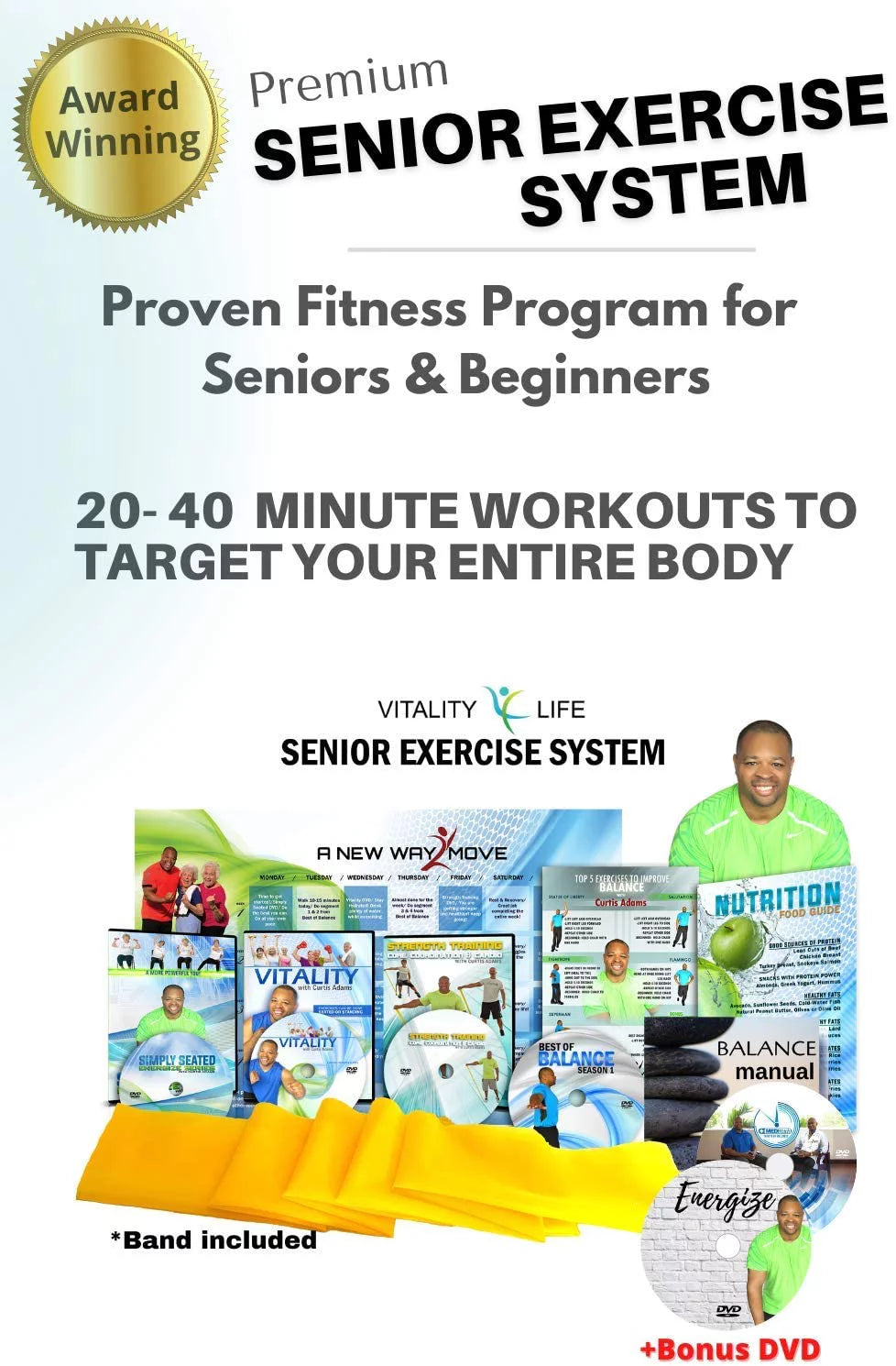 Seniors Exercise DVD System with Resistance Band L851