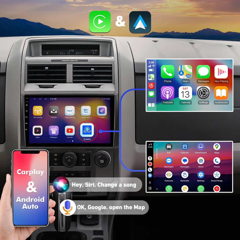 9 Inch Double Din Car Stereo with Wireless Carplay C28404