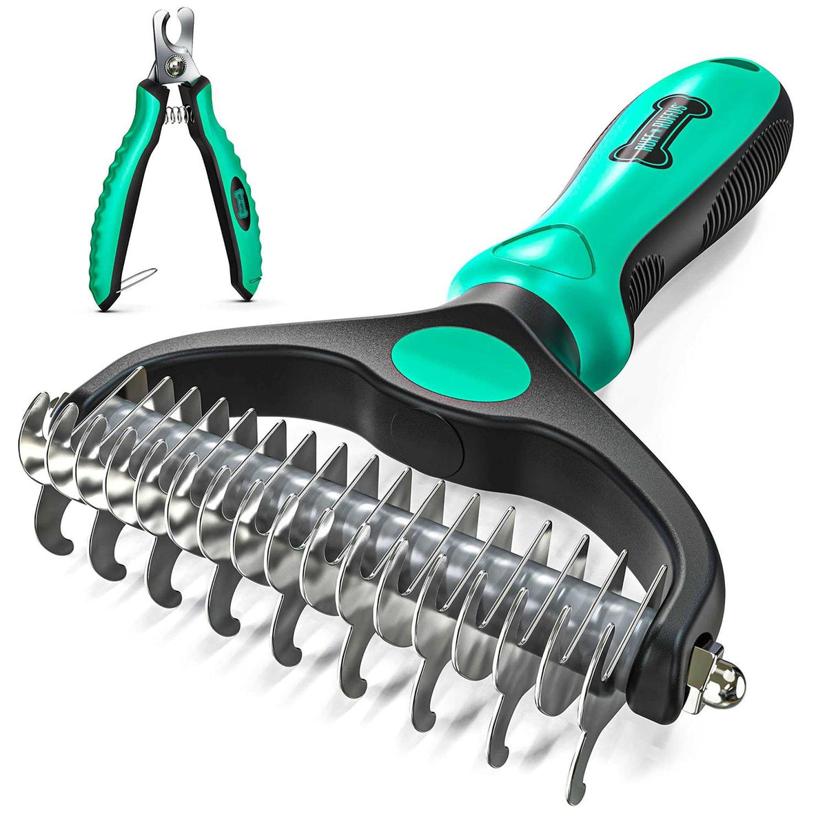 Double-Sided Undercoat Rake Dog Brush X45620