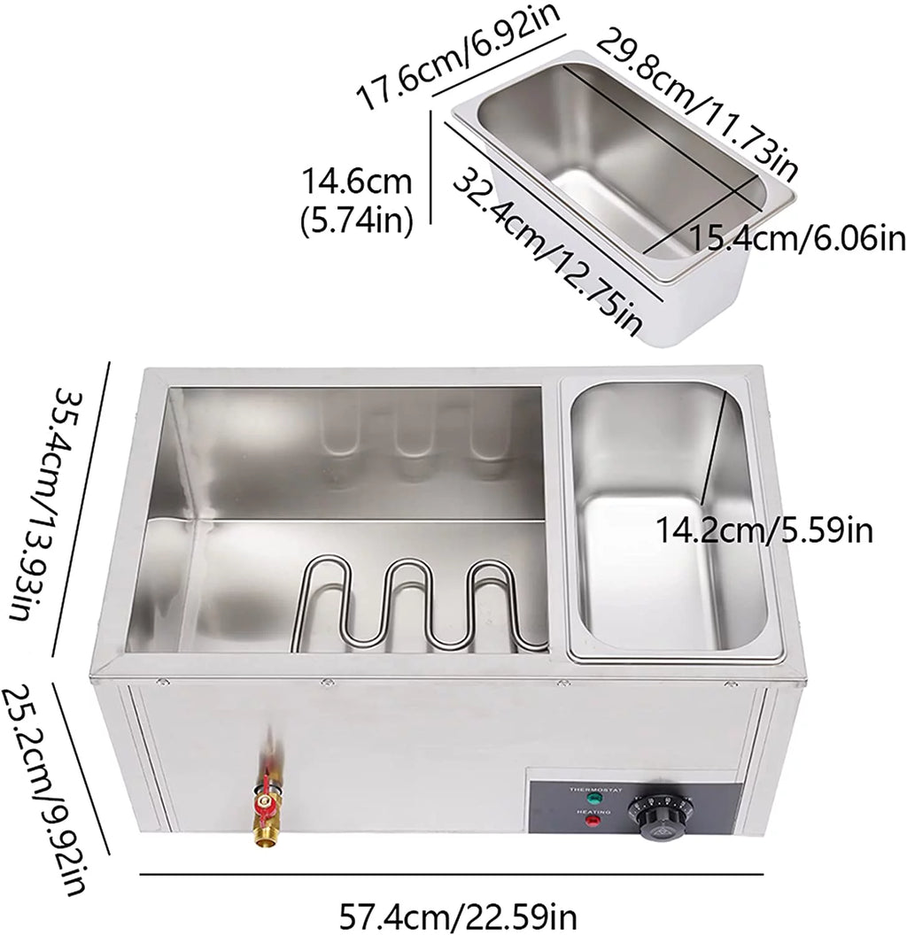 3-Pan Electric Food Warmer with Lid P718