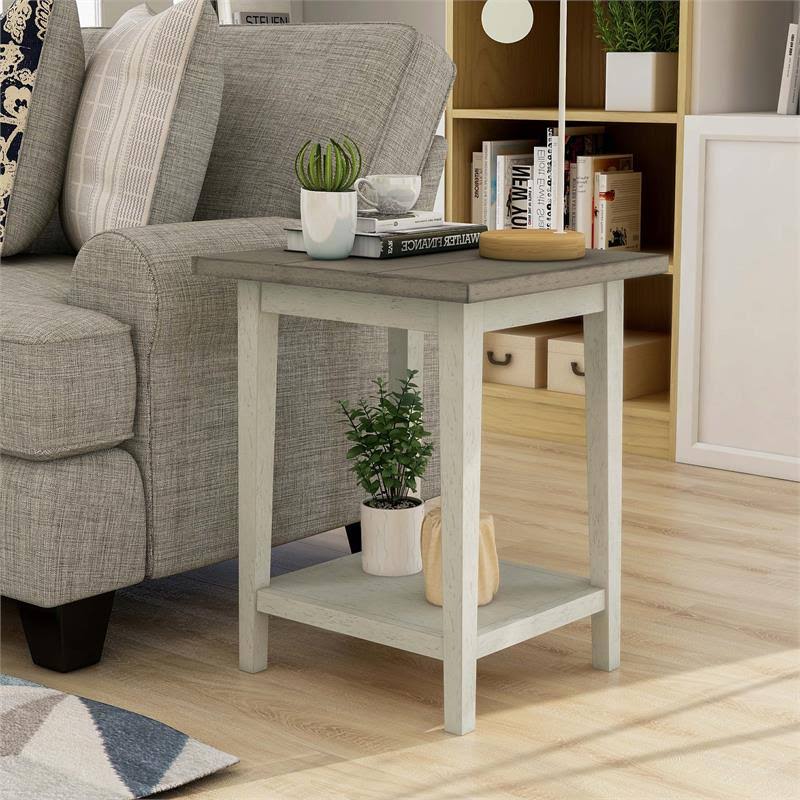 Gray Wood 1-Shelf Side Table (Set of 2) H407