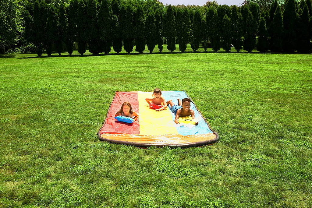 16 Foot Triple Lane Water Waterslide with 3 Boogie Boards O312800