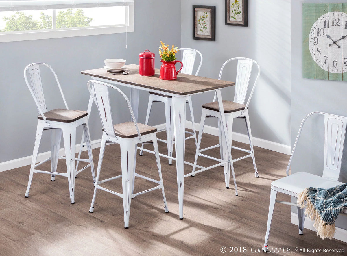 High Back Counter Stool Set of 2 O88518