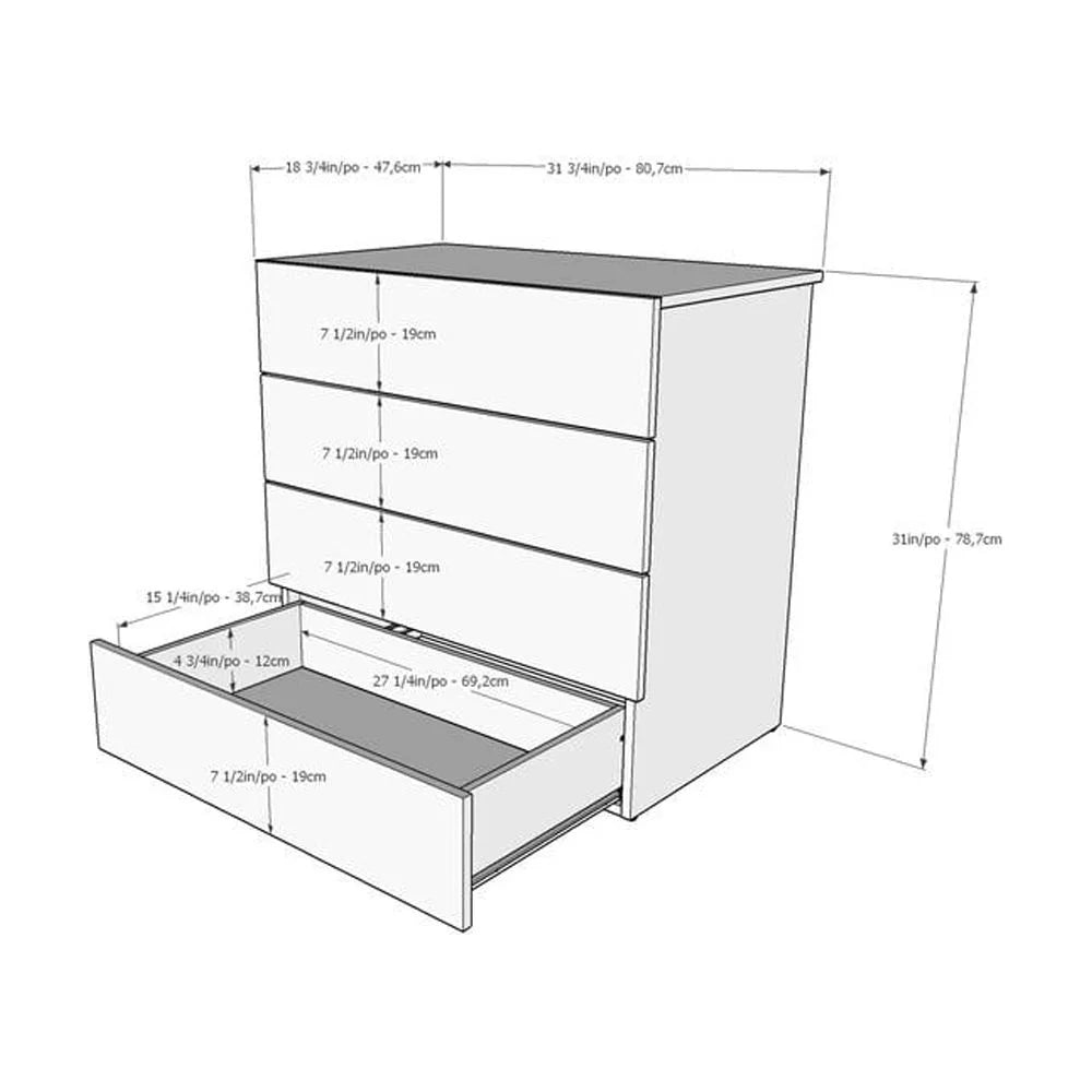 4 Piece Full Size Walnut Bedroom Set S6239