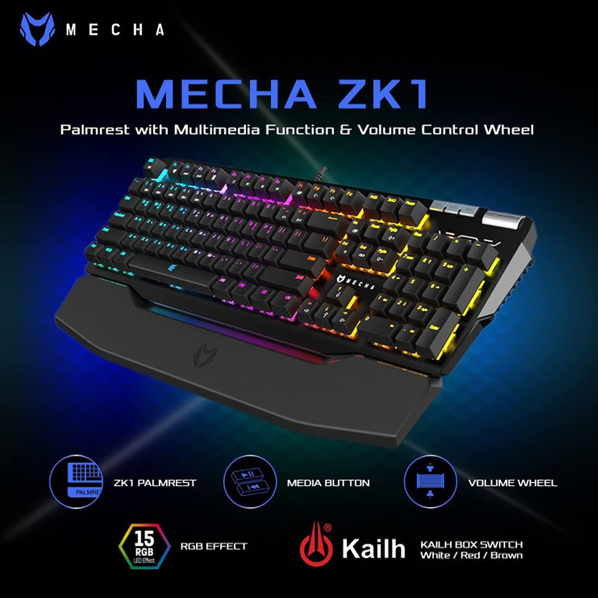 Wired Mechanical Gaming Keyboard with RGB Aluminum Top X9994