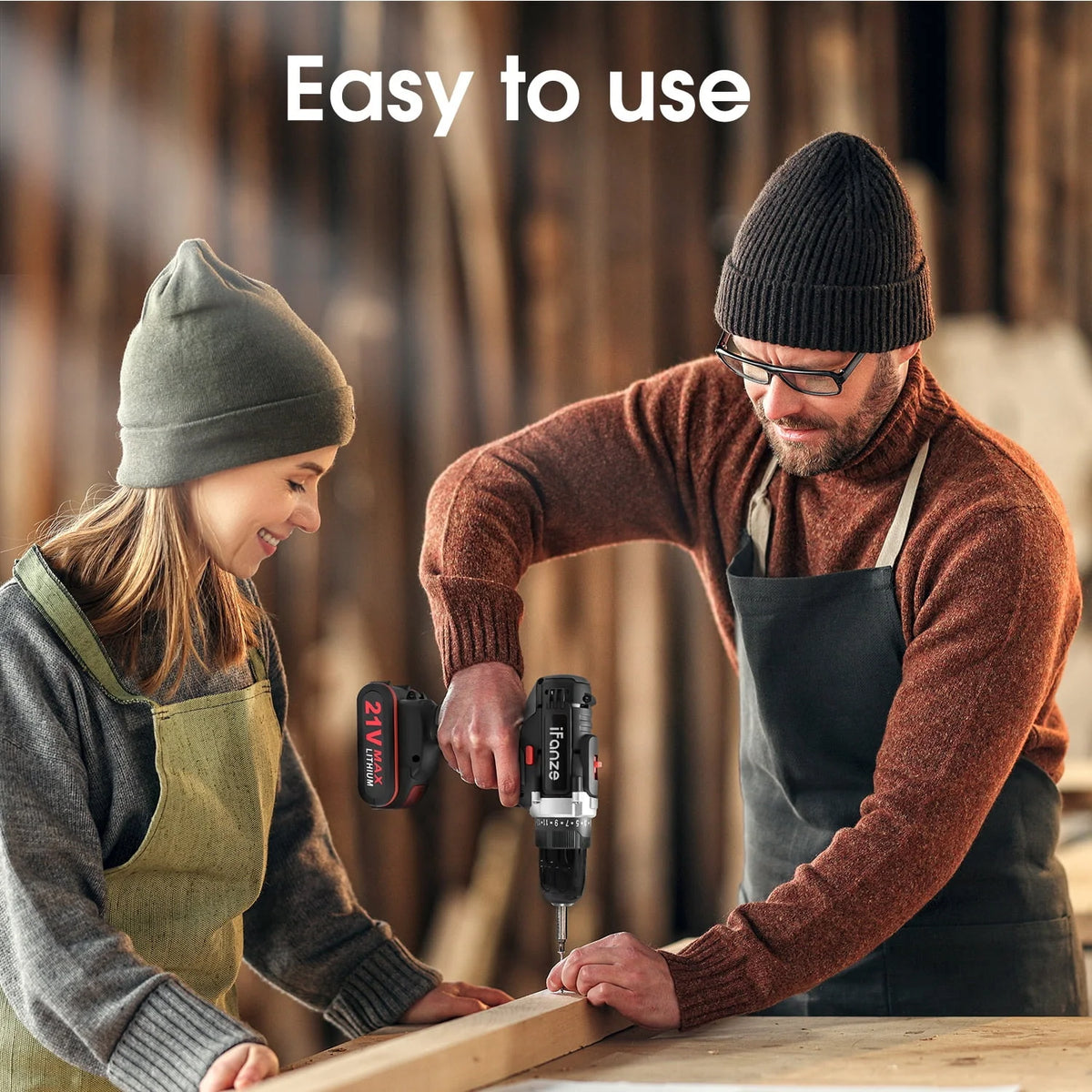 21V Cordless 3/8 inch Power Drill Driver Set with 2 Batteries D5861
