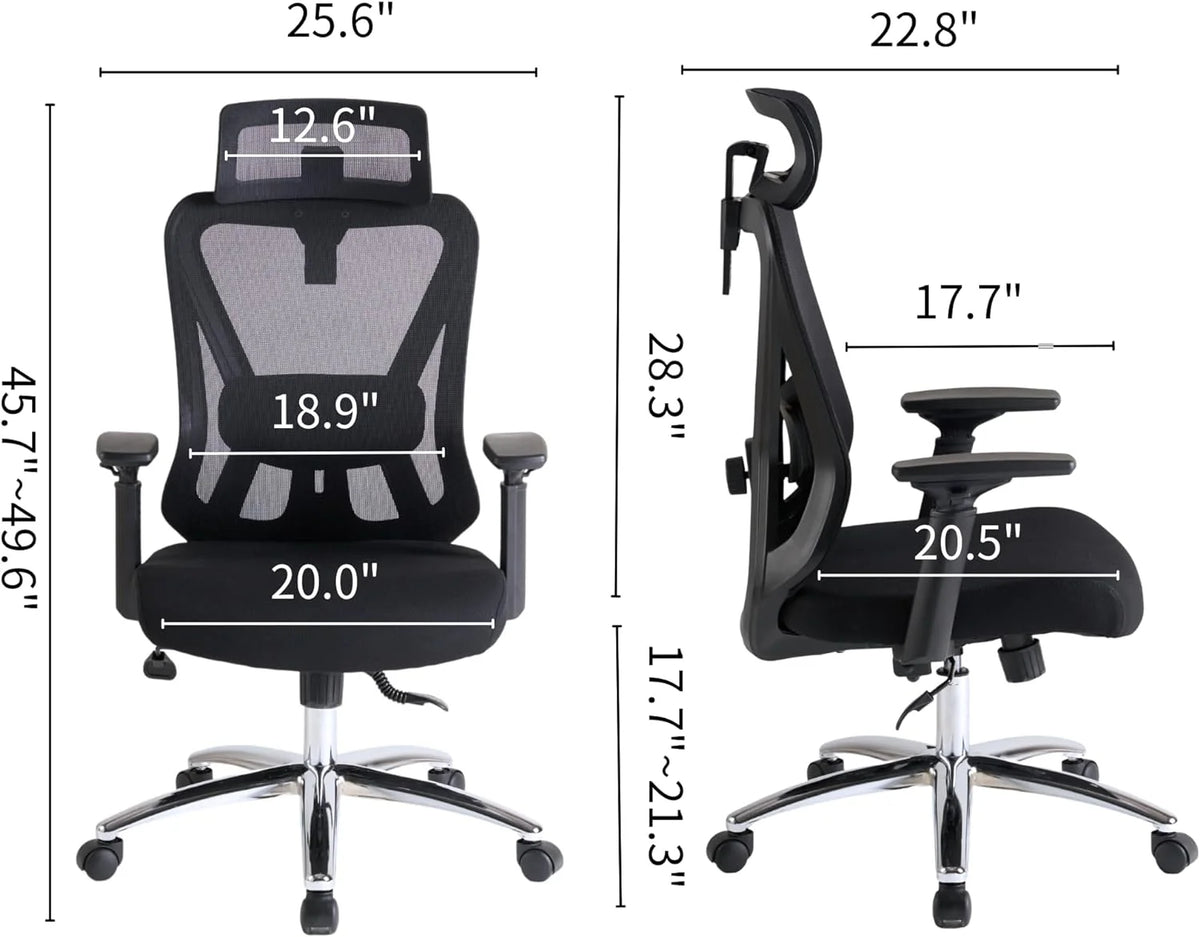 Black Mesh Ergonomic High Back Office Chair with Lumbar Support Y4900