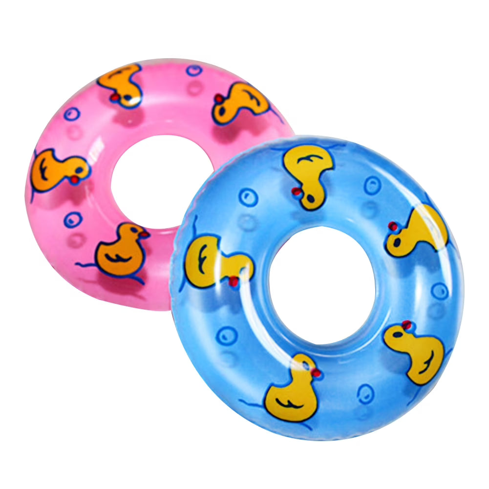 2 Pcs Plastic Baby Bath Toy Inflatable Swim Ring (Pink & Blue) P211