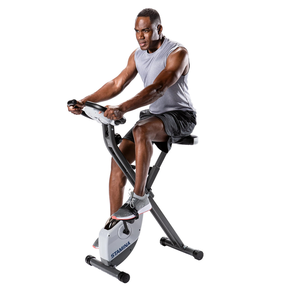 Folding Upright Exercise Bike with Padded Seat D5403
