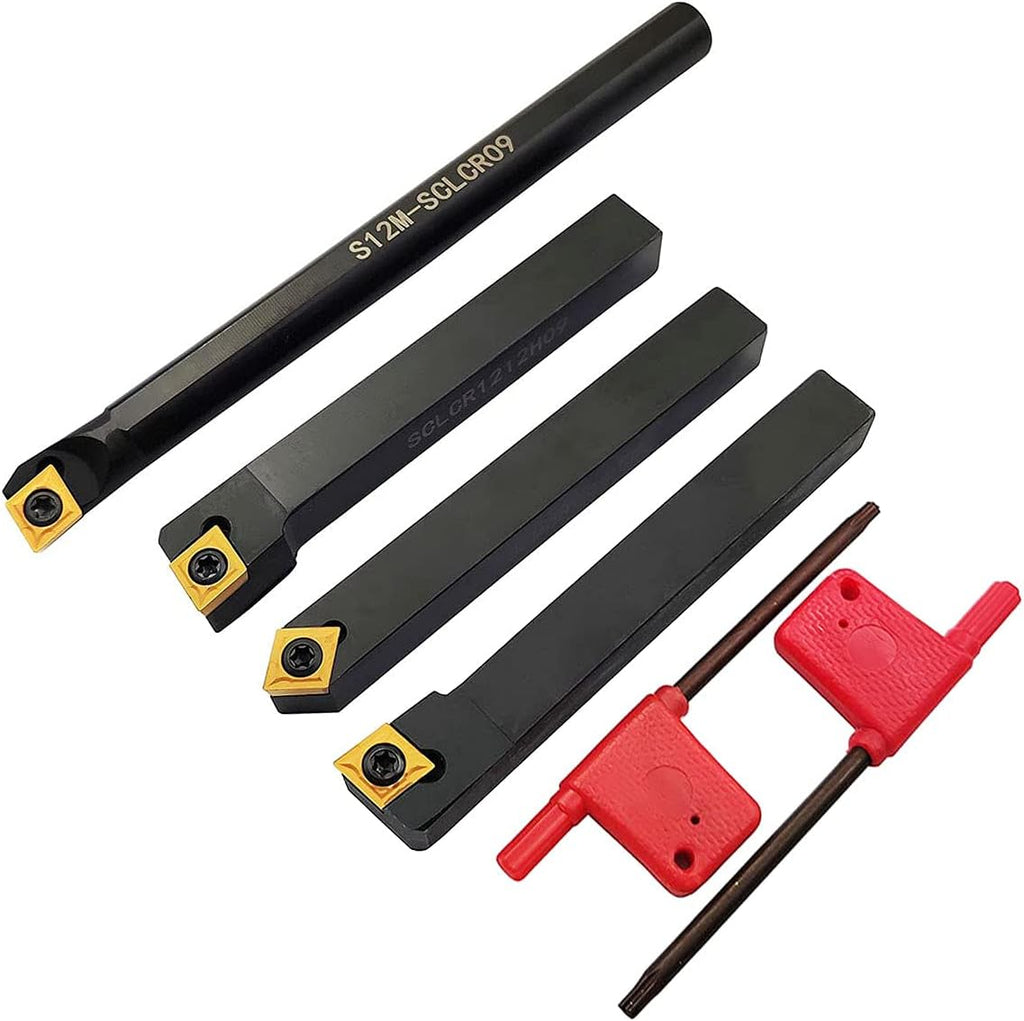 Lathe Indexable Internal Boring Bar Set with Carbide Inserts and 5pcs T8 Wrench S8700