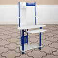 Blue Corner Computer Desk with Hutch Q8764