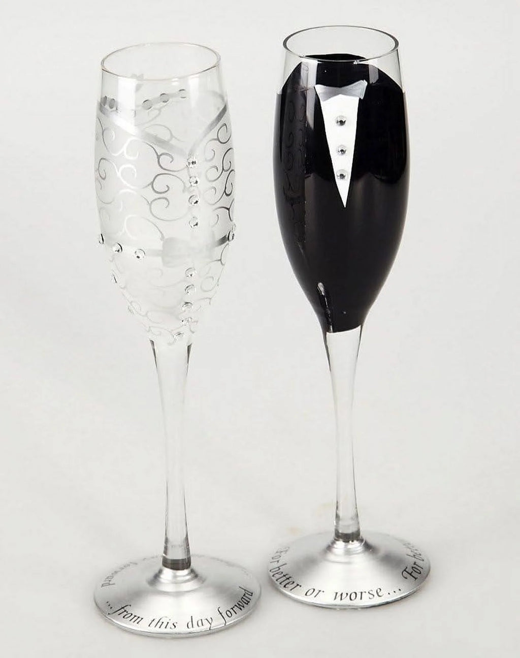 8 Oz. Wedding Champagne Toasting Flute Glasses, Set Of 2 I9298