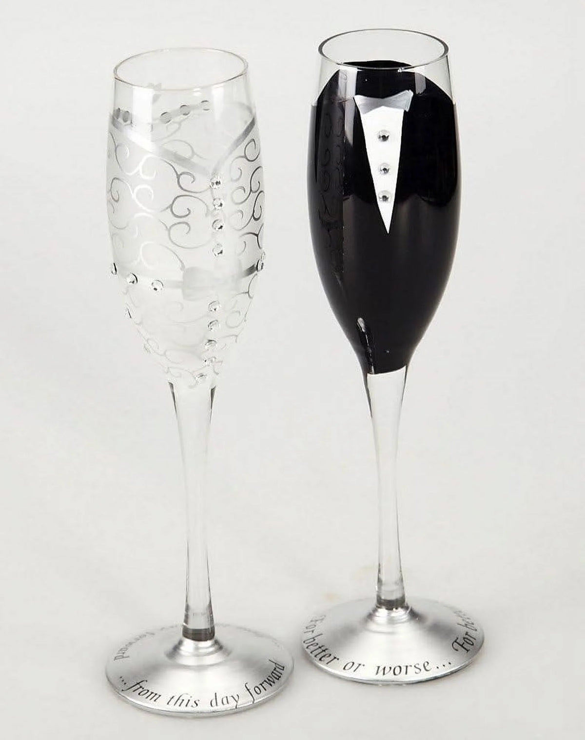 8 Oz. Wedding Champagne Toasting Flute Glasses, Set Of 2 I9298