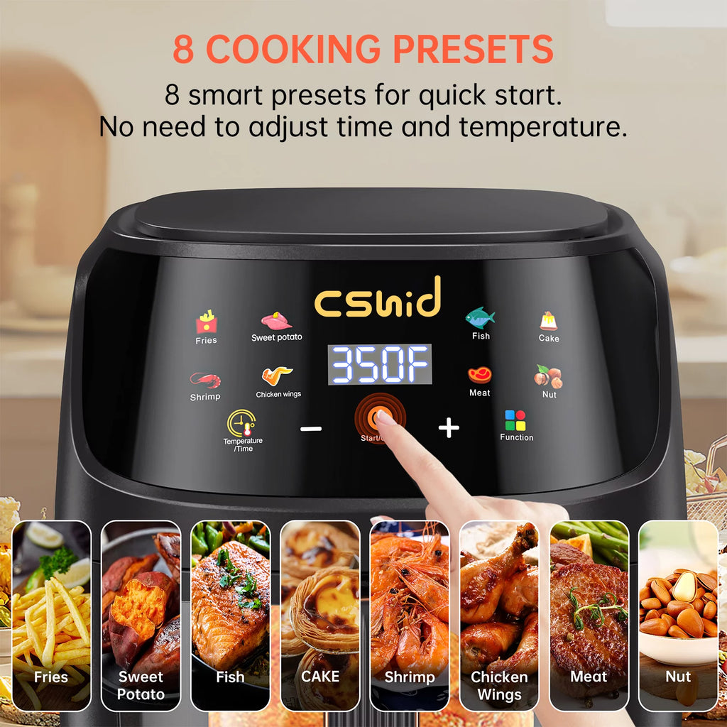 7.4 QT Touch Screen Air Fryer with 50PCS Liners N822