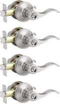 Satin Nickel Privacy Door Lever Handleset 4 Pack R8195