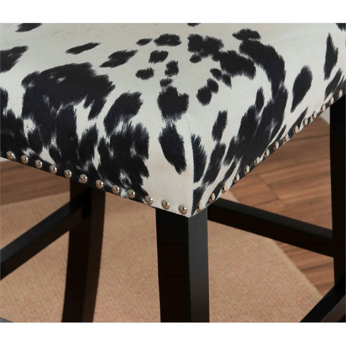2 Piece Cow Print Wood Bar Stool Set M1959