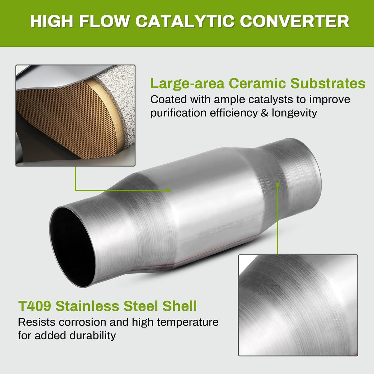 3" Inlet/Outlet Universal Fit Catalytic Converter Pack of 2 J40533