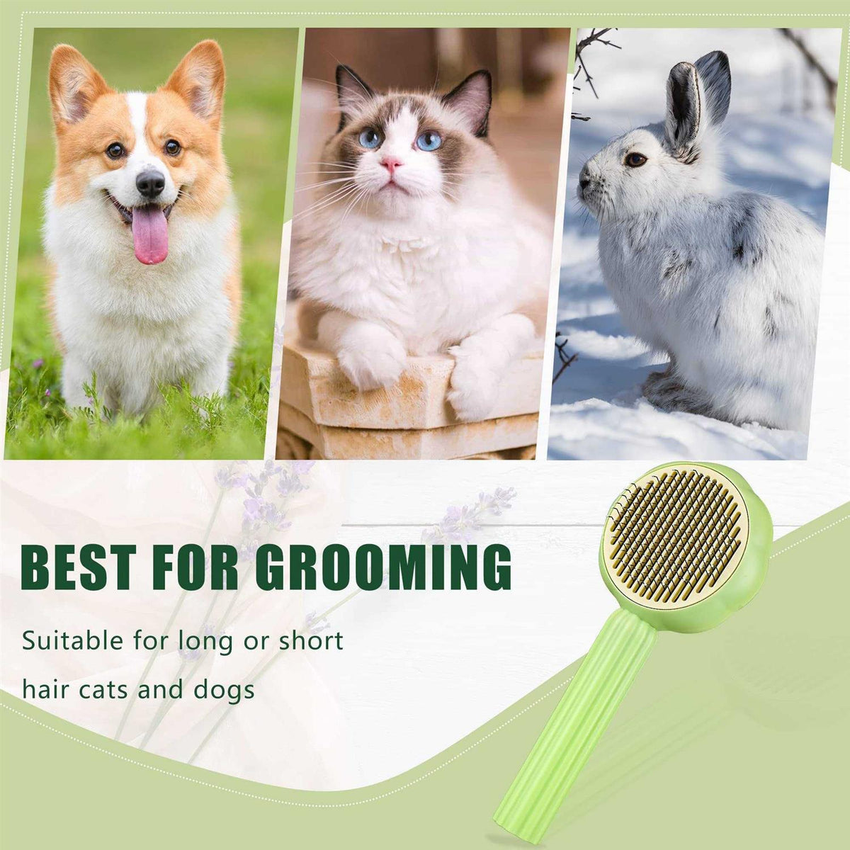 Self Cleaning Pet Slicker Brush with Release Button X668