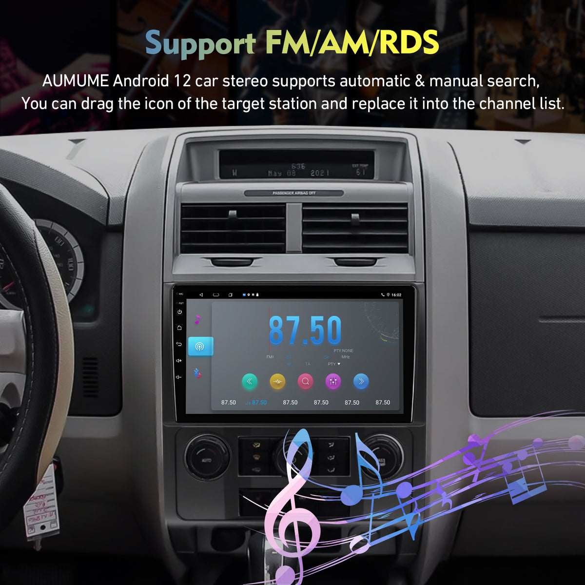 9 Inch Double Din Car Stereo with Wireless Carplay C28404