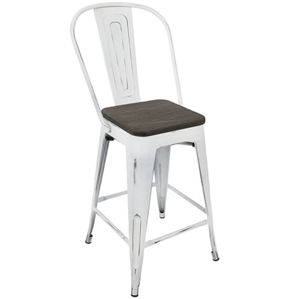 High Back Counter Stool Set of 2 O88518
