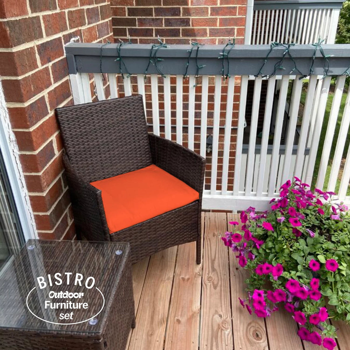 3 Piece Outdoor Furniture Set Orange I8472