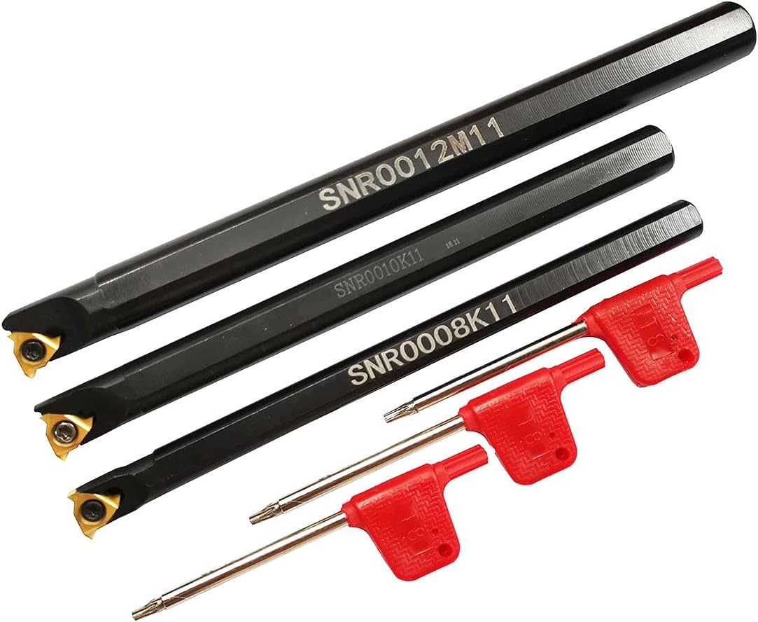 Lathe Indexable Internal Boring Bar Set with Carbide Inserts and 5pcs T8 Wrench S8700