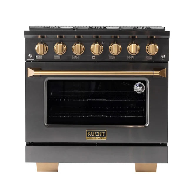 36 5.2 cu. ft. Dual Fuel Range Titanium Stainless Steel V810