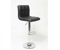 Black Bonded Leather Adjustable Hydraulic Bar Stool, Set of 2 J506