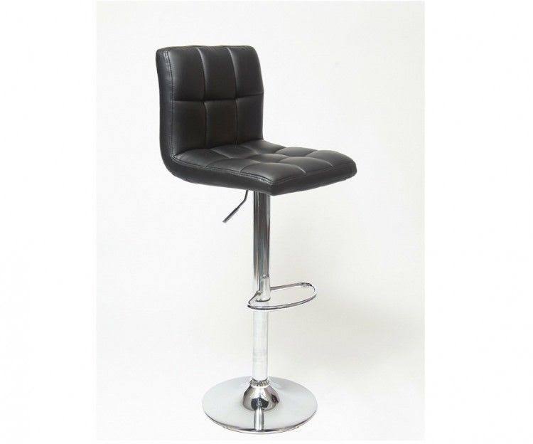 Black Bonded Leather Adjustable Hydraulic Bar Stool, Set of 2 J506