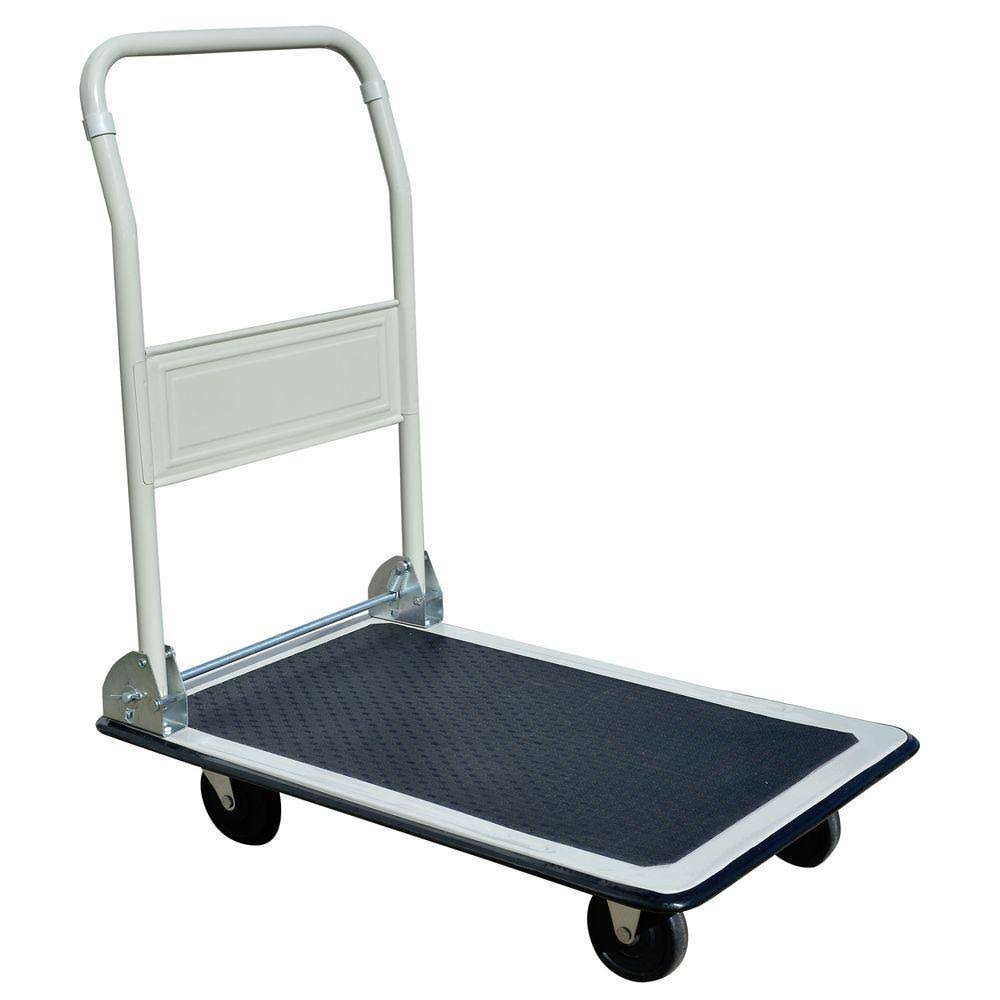 Steel Folding 4-Wheeled Platform Truck Utility Cart in White F883