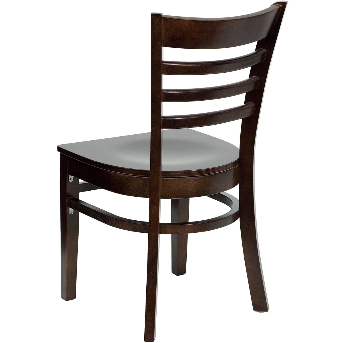 2 Pack Ladder Back Walnut Wood Chair C98974