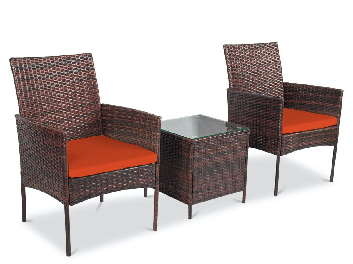 3 Piece Outdoor Furniture Set Orange I8472