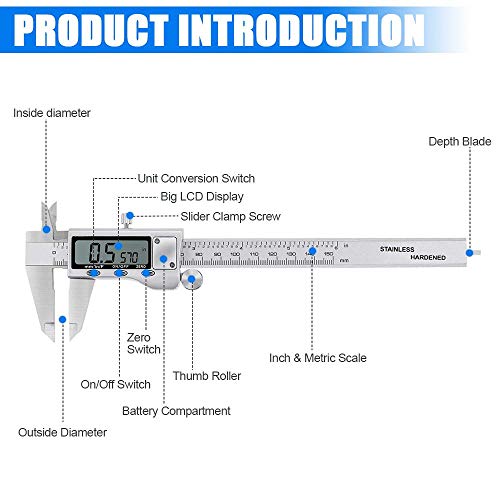 Stainless Steel Digital Caliper 6 Inch D3680
