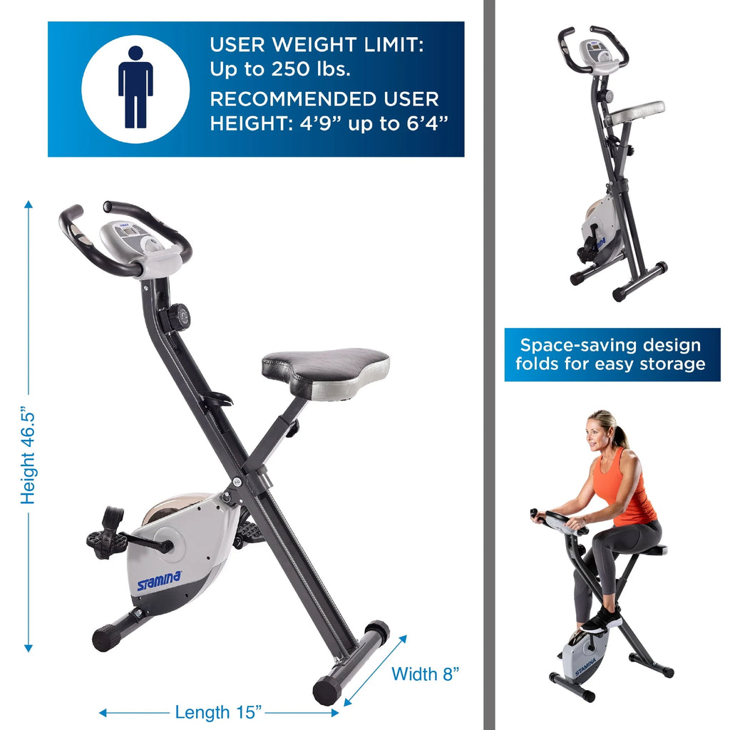 Folding Upright Exercise Bike with Padded Seat D5403